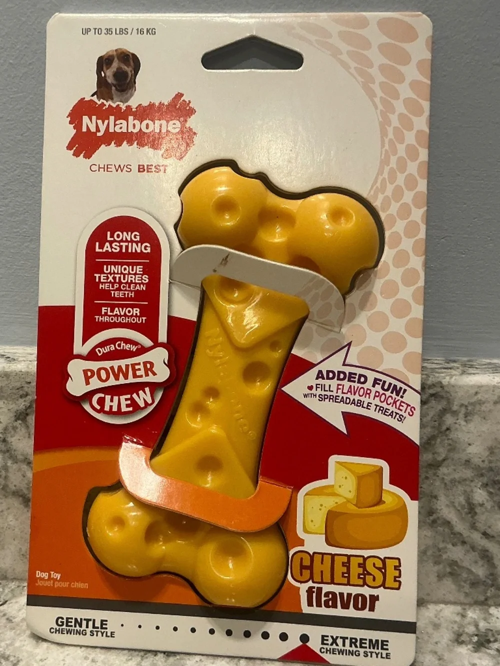 New in Package Nylabone Cheese bone Arm & Hammer Treadz Rock n Roller dog toys